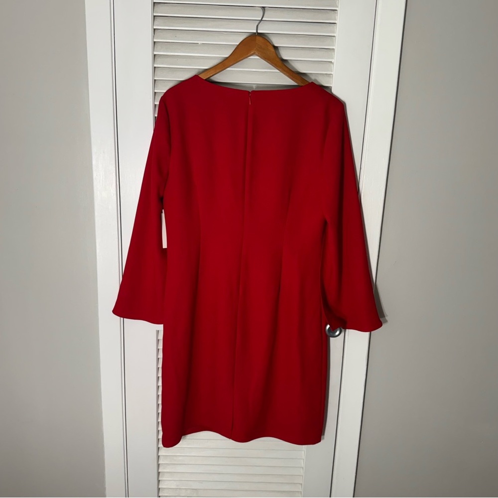 H by Halston Vibrant Red Long Sleeve Dress